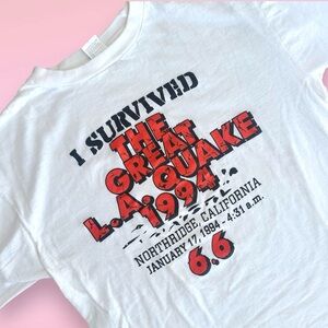 Vintage 90s Graphics Tshirt Large - LA Quake 94